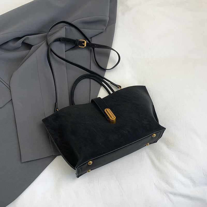 Retro High-capacity Minimalist Suede-style Tote Bag