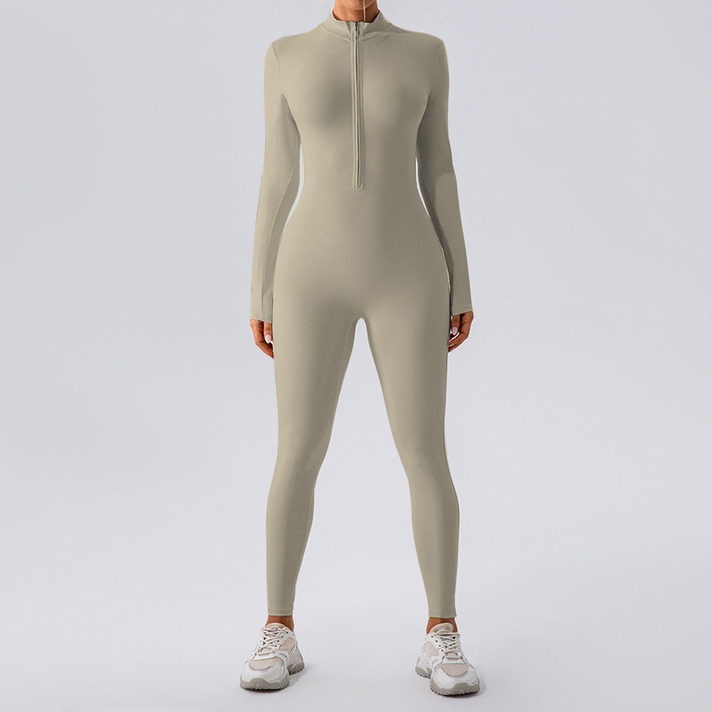 Jumpsuit Stand Collar Long Sleeve
