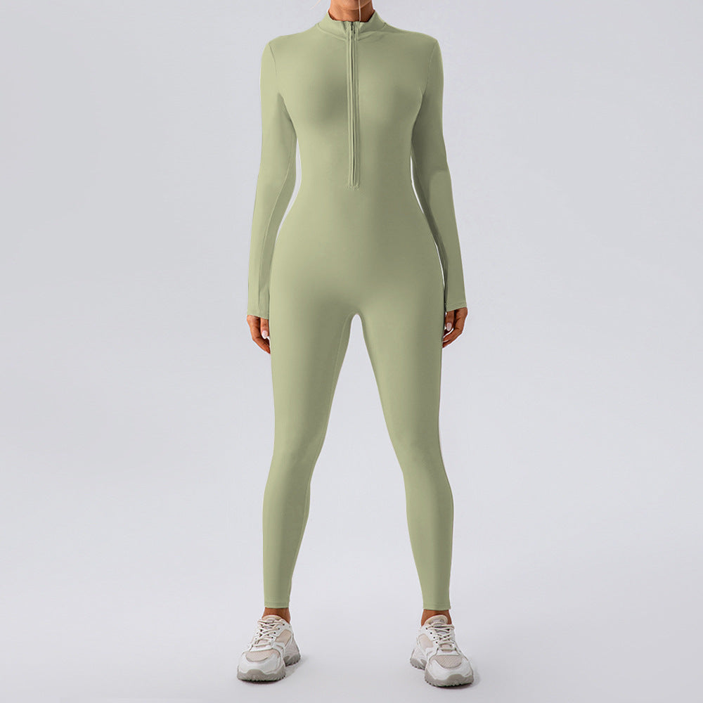 Jumpsuit Stand Collar Long Sleeve