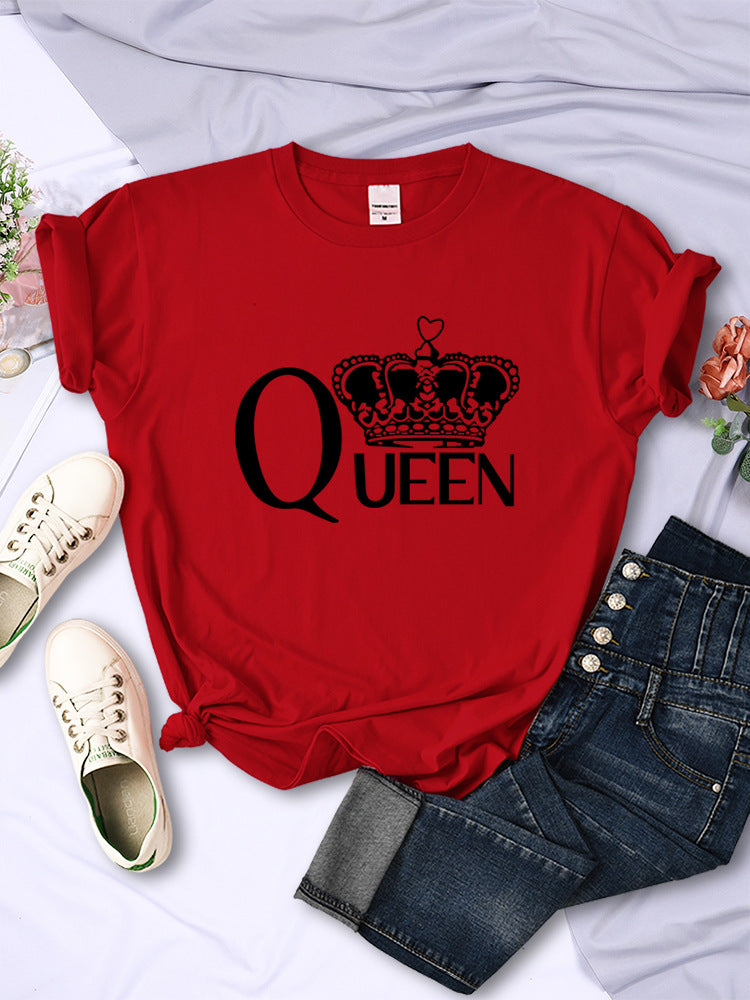 Queen'S Big Crown Printed Women T Shirts