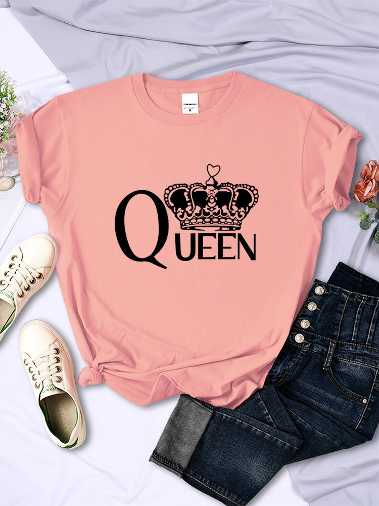 Queen'S Big Crown Printed Women T Shirts