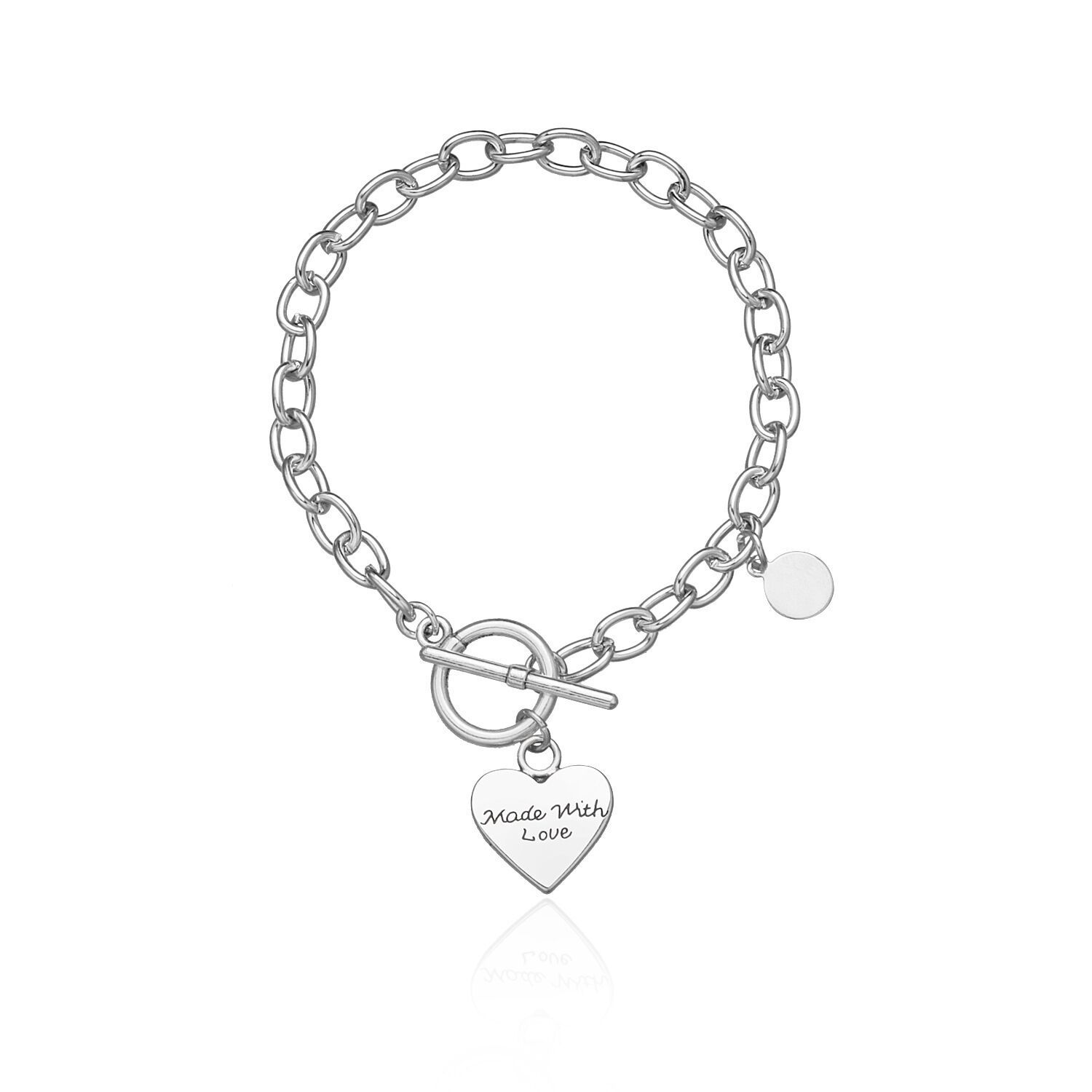 Simple Heart-Shaped Letter Bracelet With A Retro