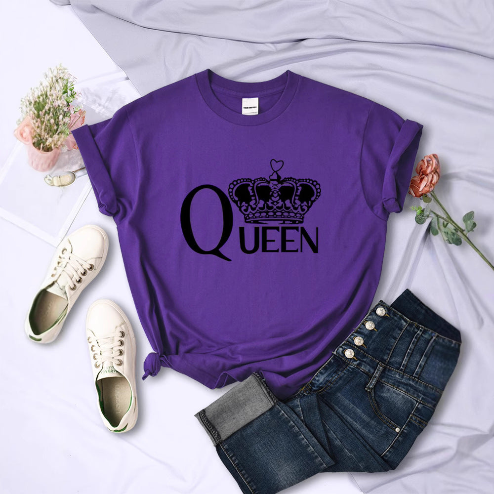 Queen'S Big Crown Printed Women T Shirts