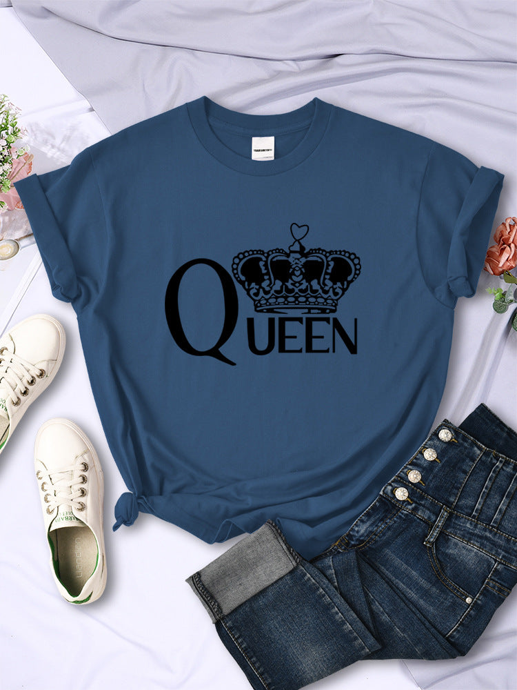 Queen'S Big Crown Printed Women T Shirts